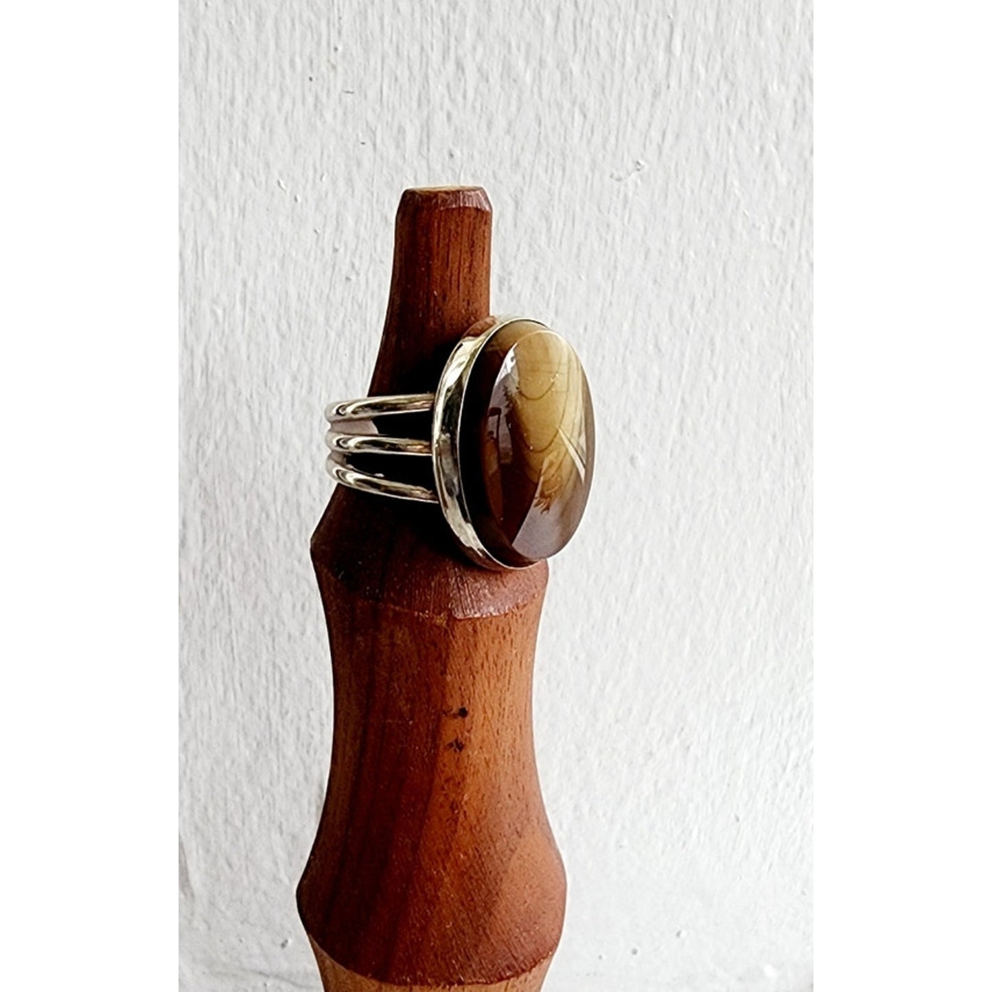 Vintage Large Topaz Ring Sterling Silver Band Size 8