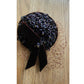 Vintage 1950s Hat Chanda Brown Beaded Velvet Asymmetrical Fascinator Bonwit Teller