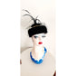 Vintage 50s Black Cocktail Hat Velvet Pillbow w/Mesh and Tall Feathers