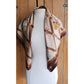 Vintage 90s Paloma Picasso Scarf Silk Brown Beige Novelty Print Bulletin Board