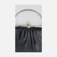 Vintage Judith Leiber Bag Black Satin w/ Crystal Handle