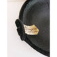 Vintage 1950s Black Hat Fascinator Modernist Avant Garde Cocktail Beanie Hat Pom-Pom Fringe Yeagers Akron Ohio