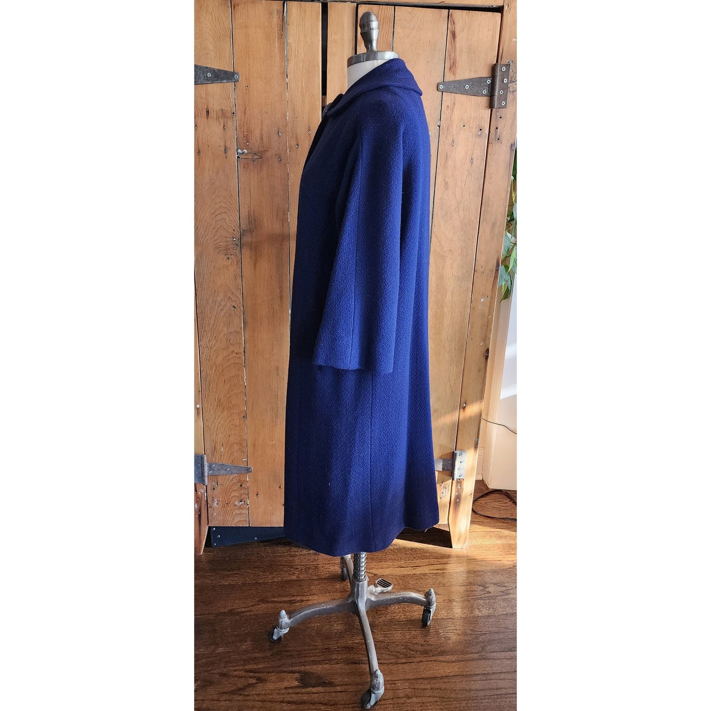 Vintage 60s Navy Blue Coat Rhinestone Buttons Lytton's