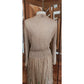 Vintage 1970s Jayna New York Dress Set Knit Crochet Top + Skirt Beige Lace Embroidery