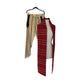 Antique Bulgarian Folk Costume Ethnic Mens Pants Embroidered Cream Wool + Red Scarf