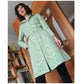 Vintage 60s Geometric Print Green Coat Mod Belted Chas A Stevens Medium