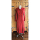 Vintage RARE 90s Chloe Dress Orange Red Wool Crepe Button Down Front