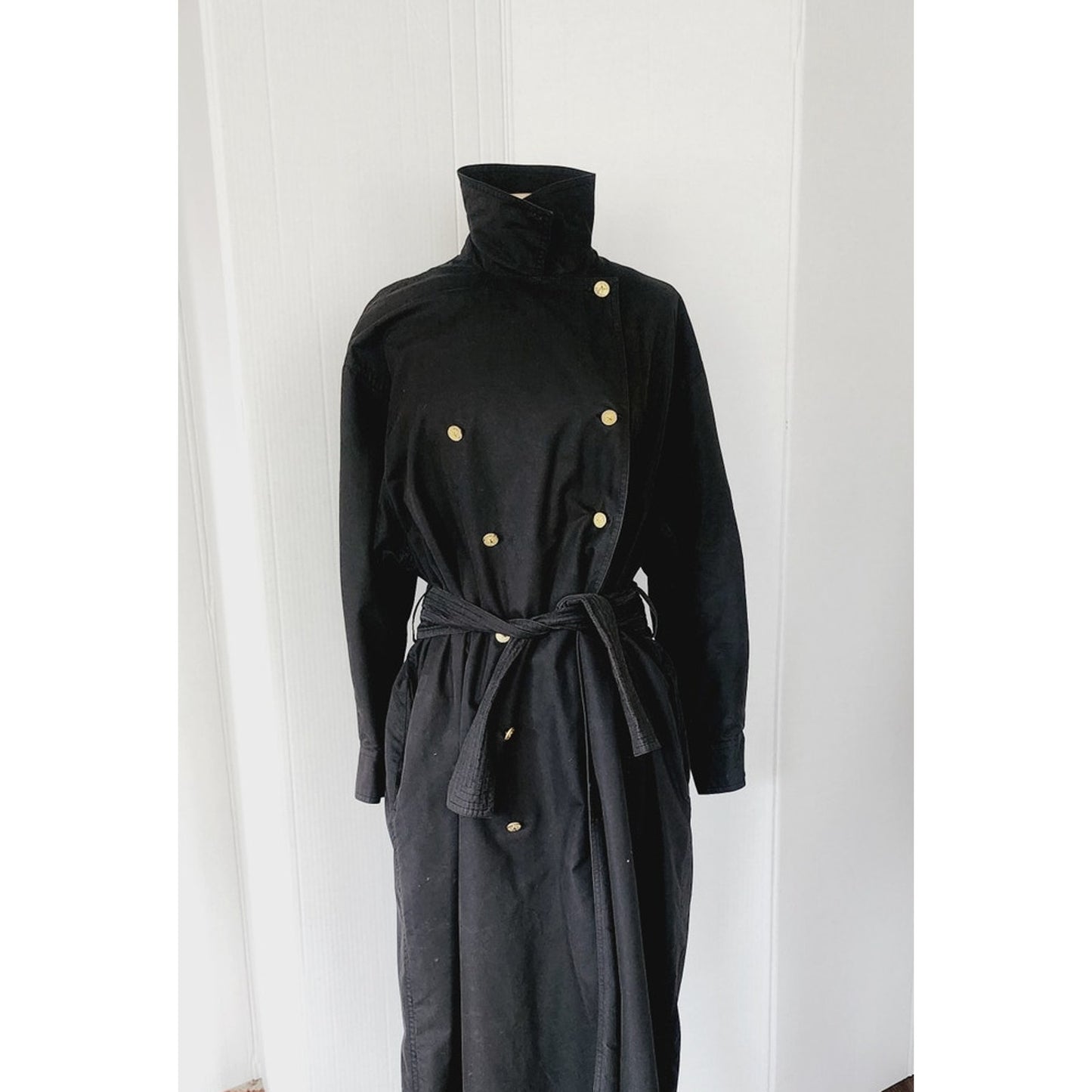 Vintage 80s Sonia Rykiel Coat Black Trench / Medium