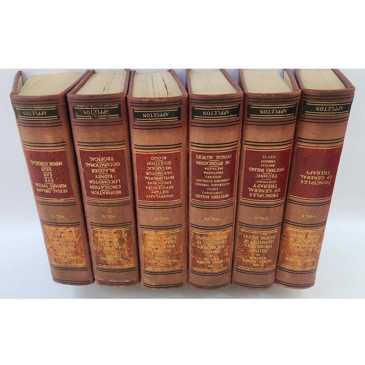 Antique Medical Books Complete Set George Blumer Billings-Forchheimer's Therapeusis of Internal Diseases 6 Volumes