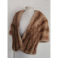 Vintage 1950s Brown Mink Fur Wrap Shrug Stole Evening Jacket