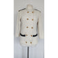 Vintage 90s Military Jacket Cream Knit Gold Buttons Necessary Objects