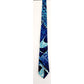 Vintage 60s Mens Necktie Blue Tiki Print Kanaka Hawaiian