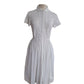 Vintage 50s Shirtdress White Embroidered Cotton Short Sleeve