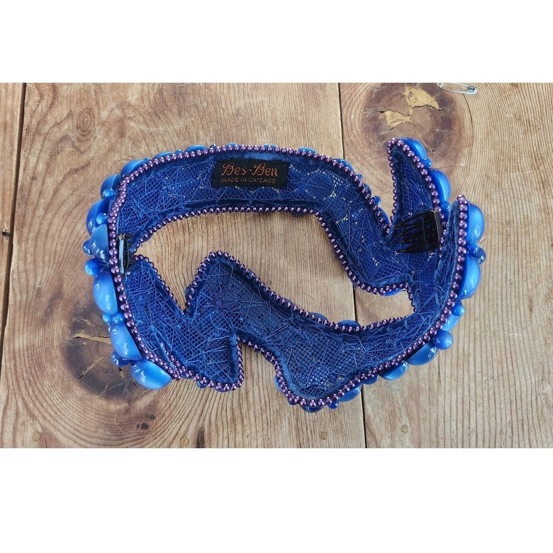 Vintage 1950s Bes-Ben Hat Blue Moonstone Fascinator Juliet Style