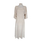 Vintage 1980s Cream Silk Dress Lace Trim Drop Waist Edwardian Style Norma Walters