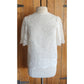 Vintage White Linen Blouse w/Lace Applique / S-M