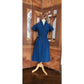 Vintage 50s Glenbury for Huntington Blue Striped Fit & Flare Day Dress