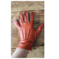 Vintage MEROLA Gloves Orange Leather Ladies 7 Made in Italy