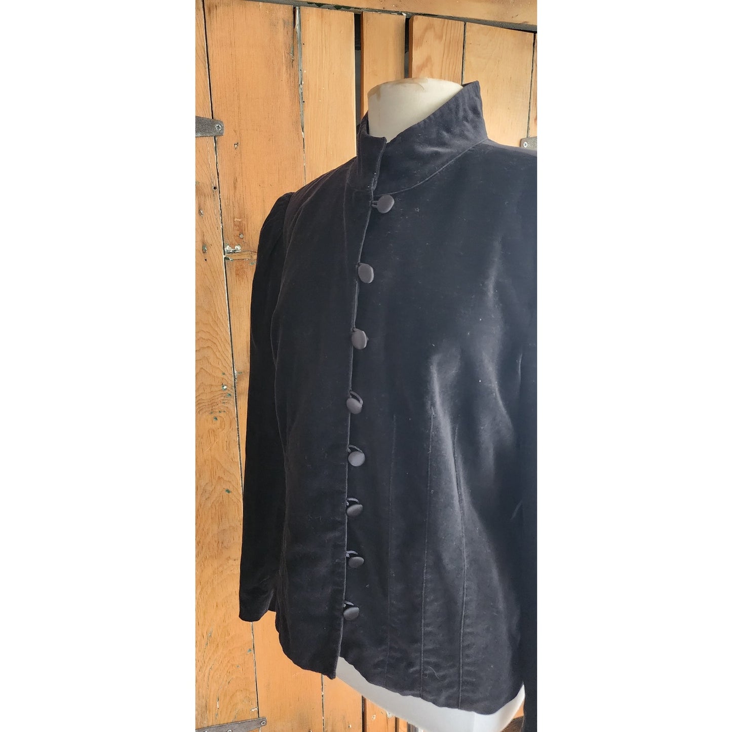 Vintage 80s Black Velvet Jacket Blazer Boutique Europa