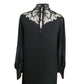 Vintage 70s Giorgio Sant'Angelo Dress Black Silk Georgette & Lace
