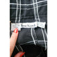 Vintage 1990s Anne Klein II Long Skirt Black Linen White Plaid Button Down / M