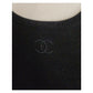Vintage 90s CHANEL Sweater Black Cotton Long Sleeve Top CC Logo / FR 40