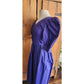 Vintage 80s Laura Ashley Dress Purple Cotton Puffed Sleeves