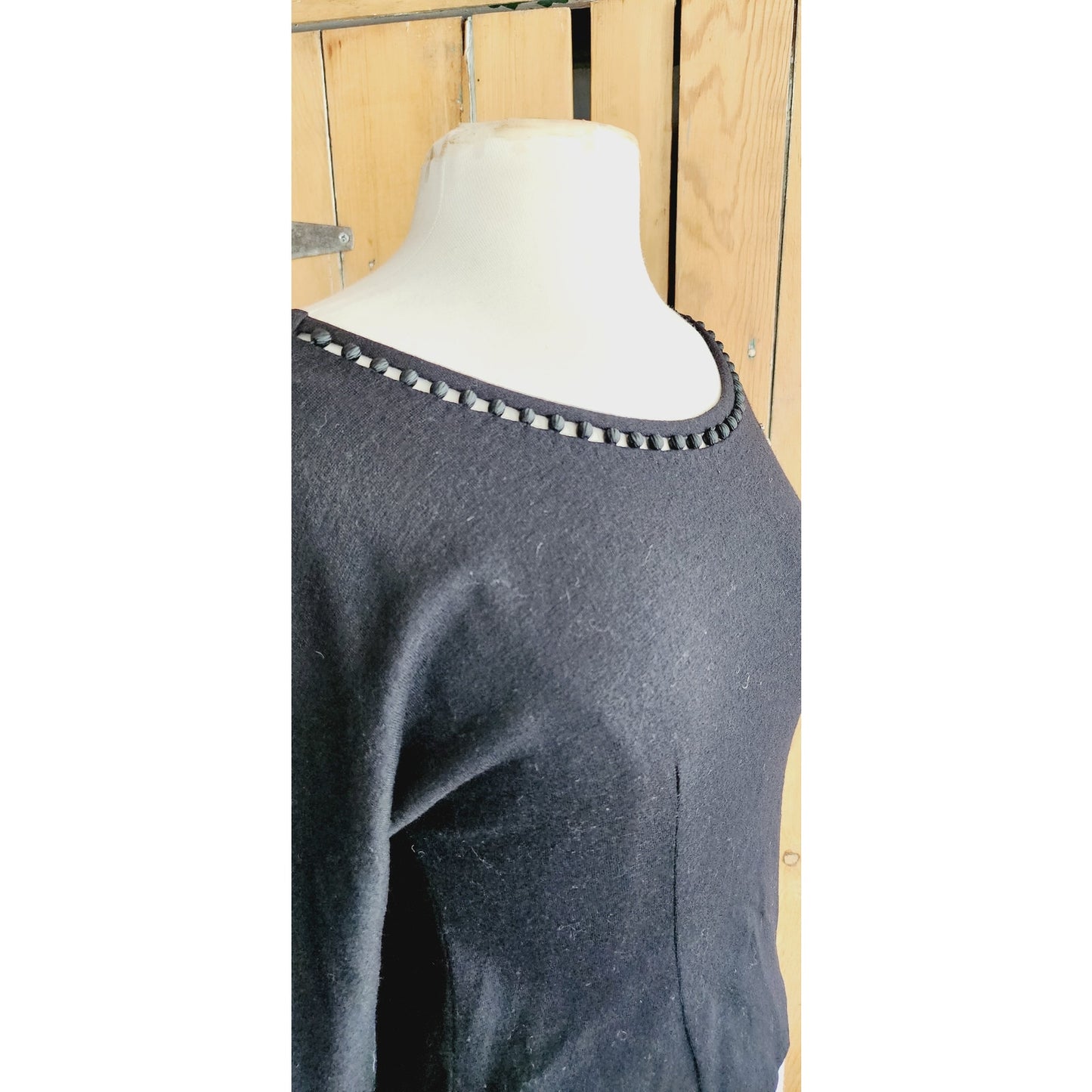 Vintage 50s Black Top Rhinestones by Irene