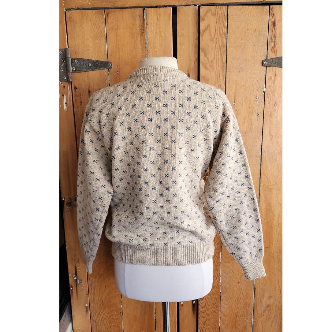 Vintage 80s Cat Sweater Eddie Bauer Wool Blend