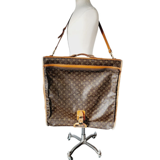 Vintage Louis Vuitton Leather Garment Bag Folding Luggage