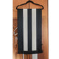 Vintage 40s Liquid Silk Scarf Black White Striped Fringed Peck & Peck Unisex Art Deco Geometric