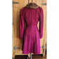 Vintage 1940s Purple Wool Princess Coat Sheared Beaver Fur Collar Double Breasted