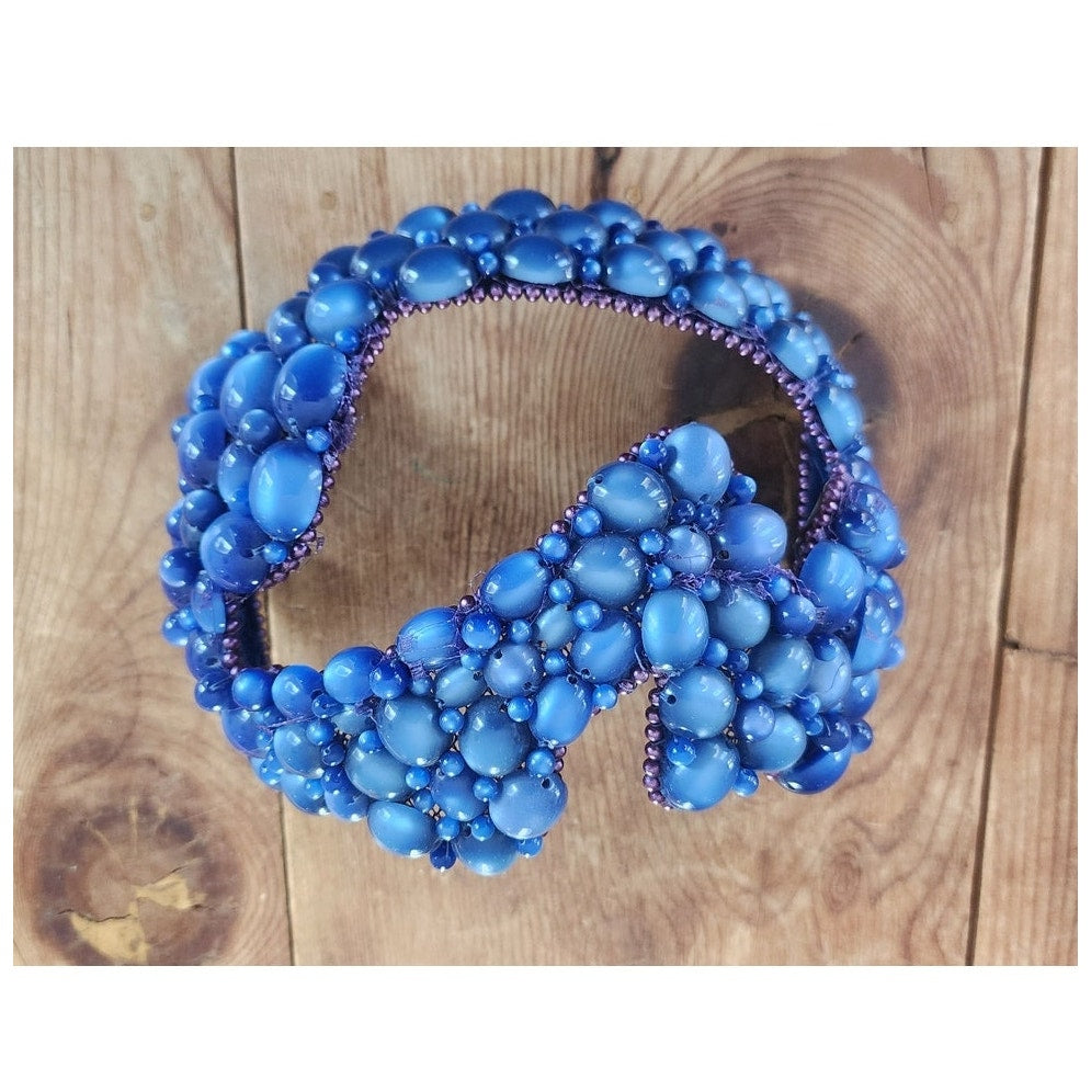 Vintage 1950s Bes-Ben Hat Blue Moonstone Fascinator Juliet Style