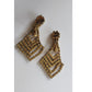 Vintage 60s Rhinestone Earrings Dangly Clips WEISS