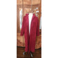 Vintage 70s Pauline Trigère Ultrasuede Coat Burgundy Red Maxi Trench