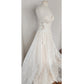 Casablanca Bridal Wedding Dress 2455 Mae Strapless Floral Lace Ivory w/Long Sheer Train Skirt NWT