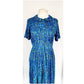 Vintage 60s Blue Dress Novelty Print Flower Power / Shelton Stroller / M