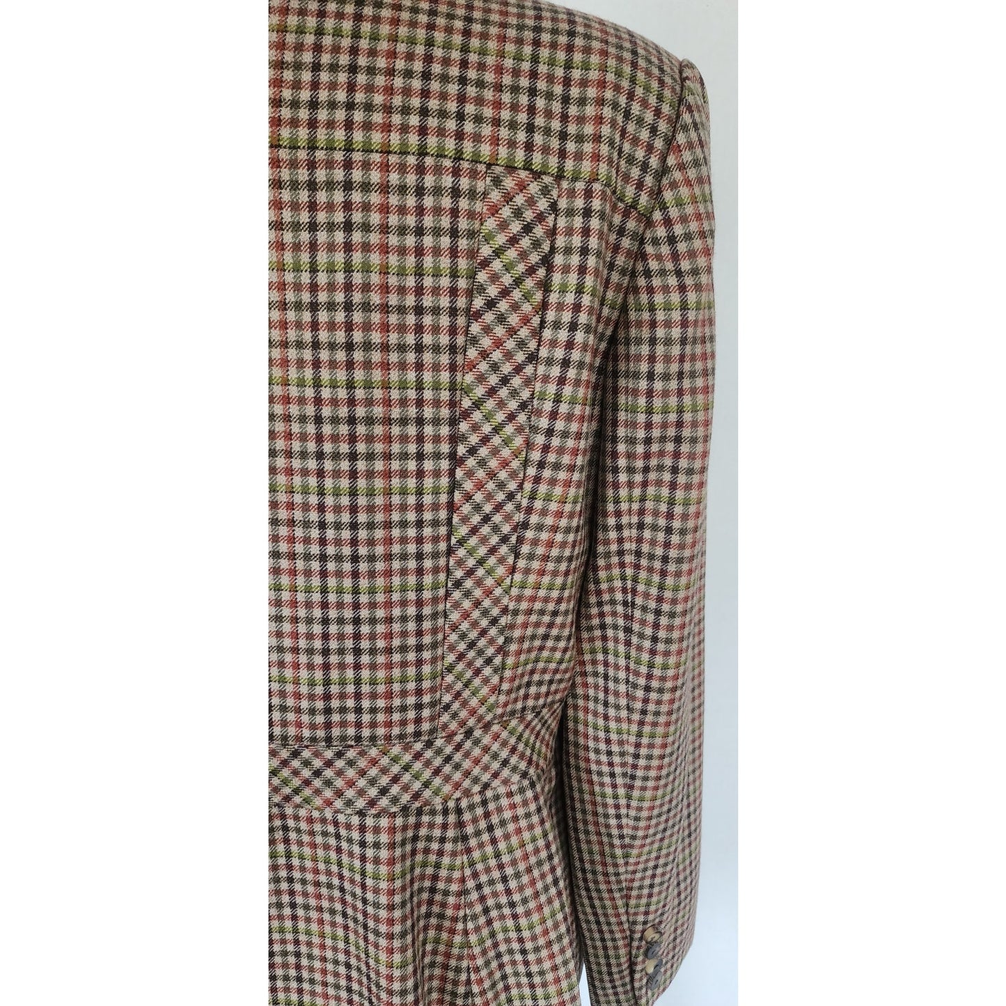 Vintage 70s Bill Blass Wool Blazer Houndstooth Wool Jacket Neiman Marcus / L