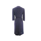 Vintage 1950s Dress + Jacket Suit Set Navy Blue Polkadot Wool Silk / M