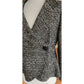 Vintage 2000s Armani Blazer Gray Gold Boucle Tweed Peplum Fitted Jacket / L