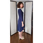 Vintage 60s Navy Blue Dress White Ruffled Collar Marshall Field & Co