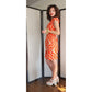 Diane Von Furstenberg Wrap Dress Orange white Tiki Swirl Pattern NWT