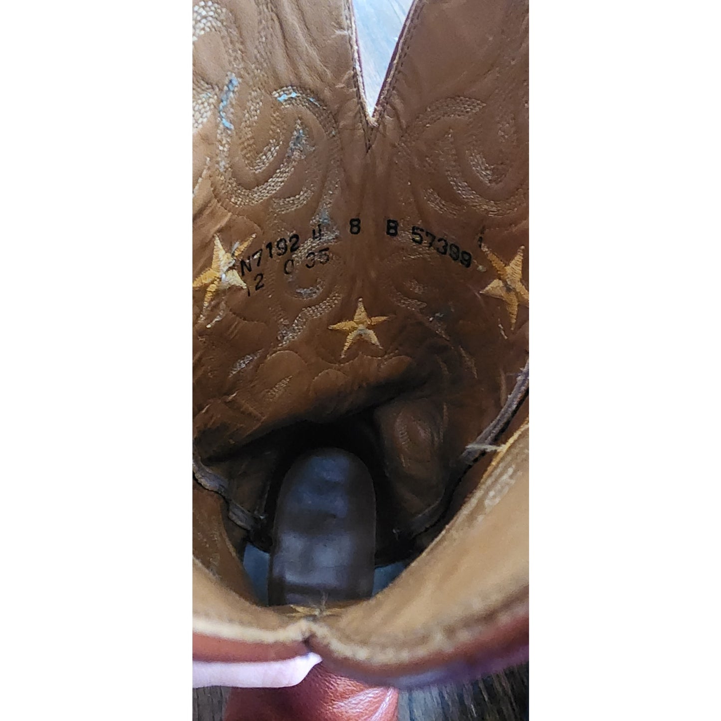 Vintage Y2K Lucchese 1883 Western Boots Blue Leather Star Embroidery Cowgirl Cowboy