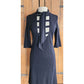 Vintage 60s Black White Day Dress Mod Stripe / M