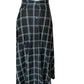 Vintage 1990s Anne Klein II Long Skirt Black Linen White Plaid Button Down / M