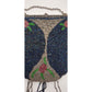 Vintage 20s Beaded Bag Blue Silver Flapper Purse Martini Glass Design