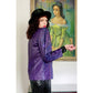 Vintage 80s Purple Leather Blazer Beaded Sequined Jacket French Collizioni / M