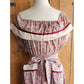 Vintage 70s Prairie Dress by Young Edwardian, Off the Shoulder, Floral Print Cotton