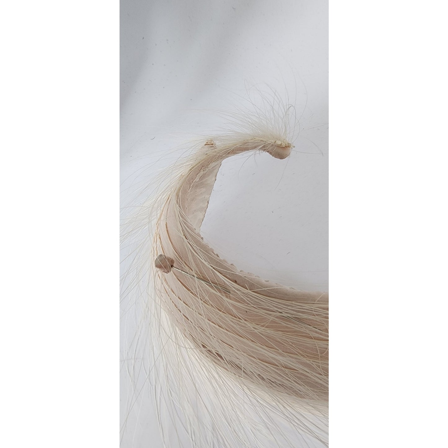Vintage 1950s Fascinator White Feather Headdress Bridal Headband