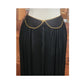 Vintage 1970s Geoffrey Beene Set Black Jersey Blouse Maxi Skirt Gold Trim Boho